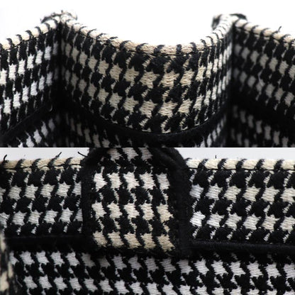 Dior ディオール ブックトート ミディアム トートバッグ ホワイト/ブラック M1296ZTQT_M911 千鳥格子 レディース【中古】