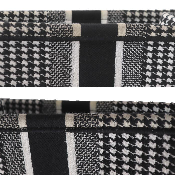 Dior ディオール ブックトート ミディアム トートバッグ ホワイト/ブラック M1296ZTQT_M911 千鳥格子 レディース【中古】