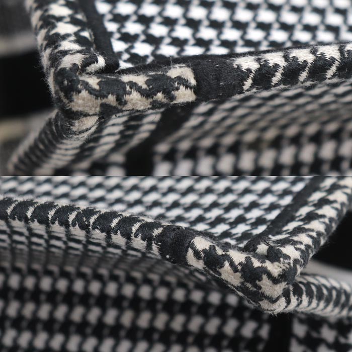 Dior ディオール ブックトート ミディアム トートバッグ ホワイト/ブラック M1296ZTQT_M911 千鳥格子 レディース【中古】