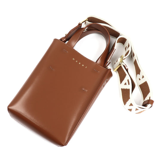 MARNI マルニ MUSEO ナノ 2Wayショルダーバッグ モカ SHMP0050U0LV63900M66 レディース【中古】【美品】