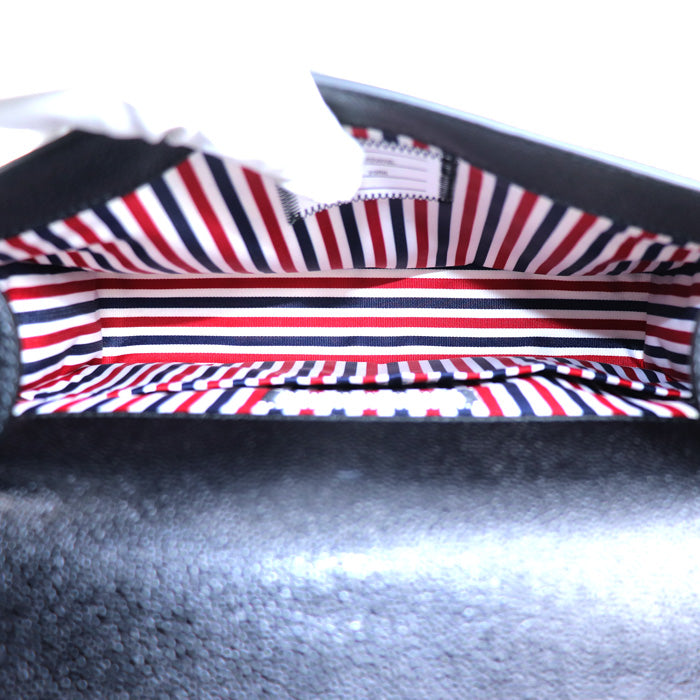 THOM BROWNE トムブラウン ペブルグレイン リポーター ショルダーバッグ ブラック MAG143B-00198-001 メンズ【中古】【極美品】