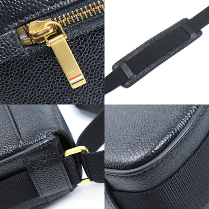 THOM BROWNE トムブラウン ペブルグレイン リポーター ショルダーバッグ ブラック MAG143B-00198-001 メンズ【中古】【極美品】
