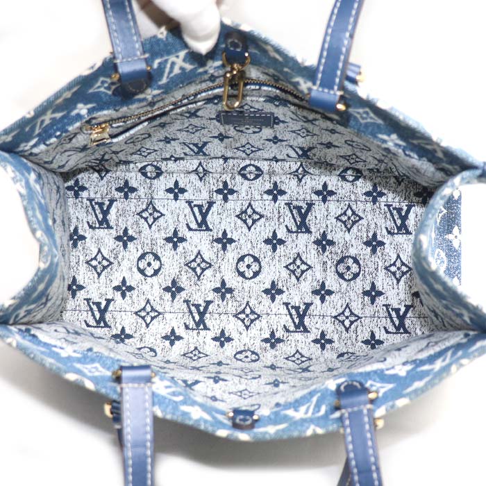 LOUIS VUITTON ルイ・ヴィトン オンザゴー MM 2Wayショルダーバッグ ブルー M59608 IC レディース【中古】【美品】