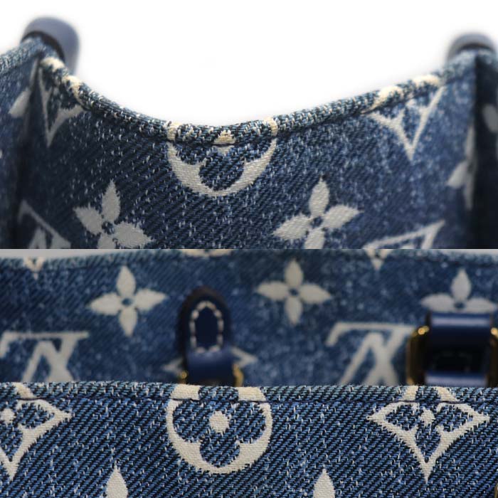 LOUIS VUITTON ルイ・ヴィトン オンザゴー MM 2Wayショルダーバッグ ブルー M59608 IC レディース【中古】【美品】