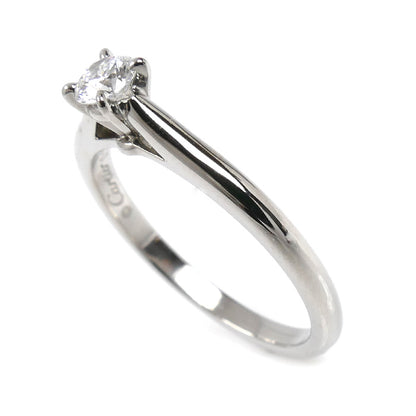 CARTIER カルティエ Pt950プラチナ ソリテール リング・指輪 ダイヤモンド0.18ct 9号 49 3.2g レディース【中古】【美品】