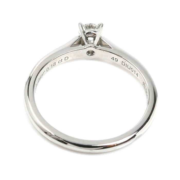 CARTIER カルティエ Pt950プラチナ ソリテール リング・指輪 ダイヤモンド0.18ct 9号 49 3.2g レディース【中古】【美品】