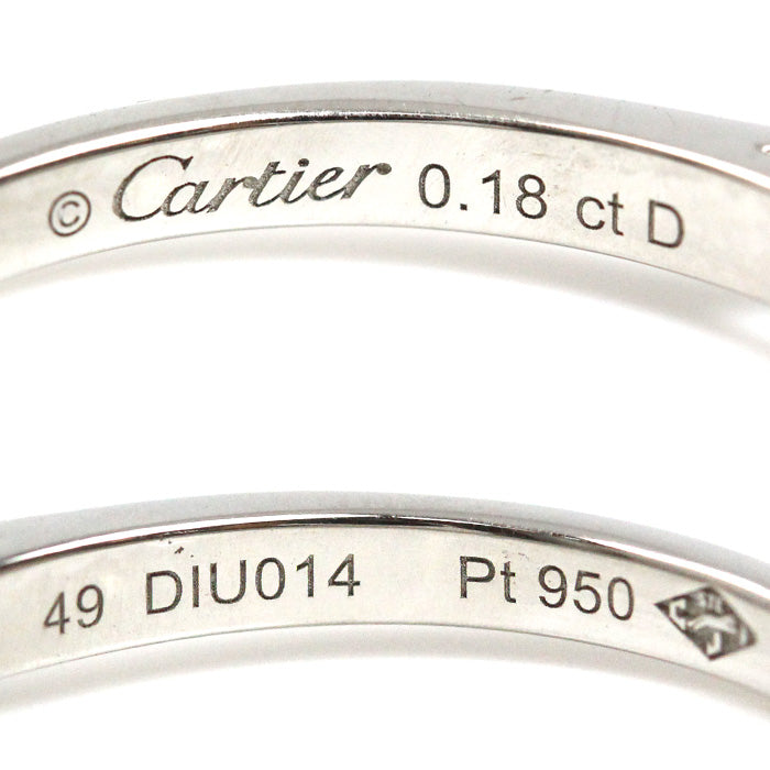 CARTIER カルティエ Pt950プラチナ ソリテール リング・指輪 ダイヤモンド0.18ct 9号 49 3.2g レディース【中古】【美品】