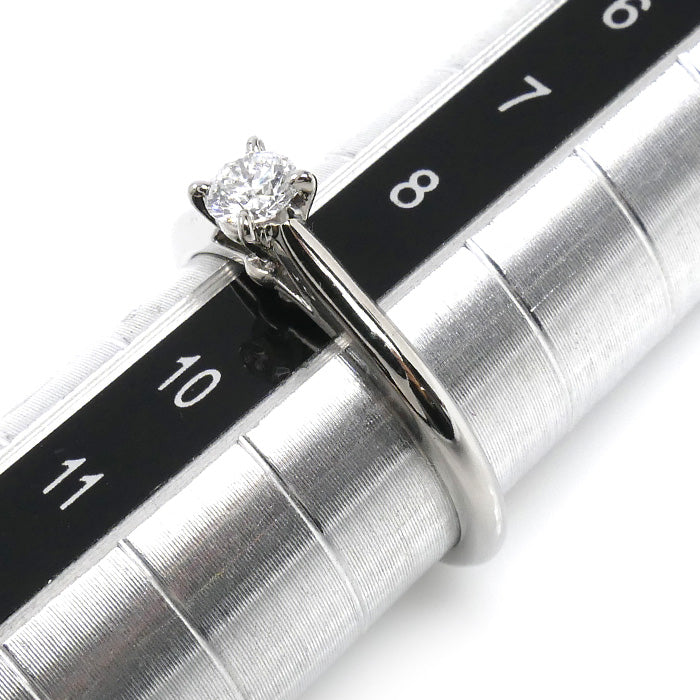 CARTIER カルティエ Pt950プラチナ ソリテール リング・指輪 ダイヤモンド0.18ct 9号 49 3.2g レディース【中古】【美品】
