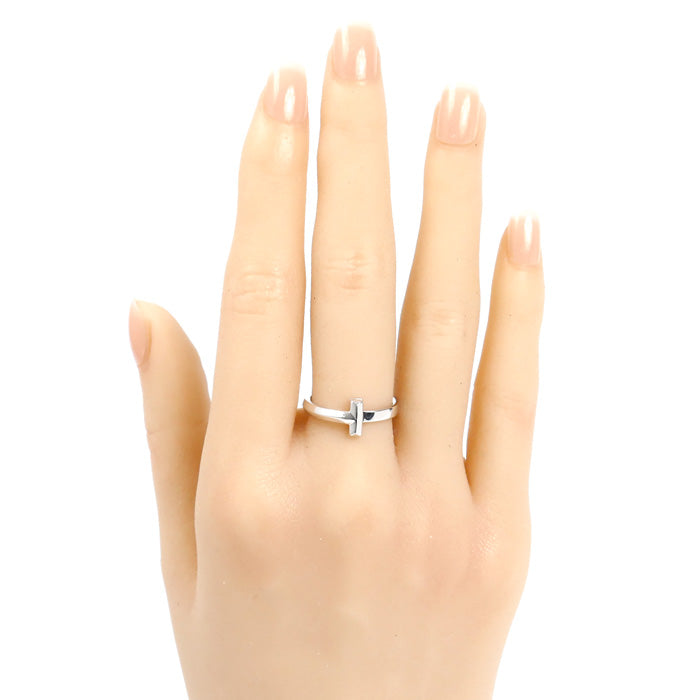 TIFFANY&Co. ティファニー K18WG ホワイトゴールド Tワン リング・指輪 69278159 9号 4.3g レディース【中古】【美品】