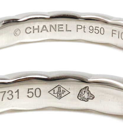 CHANEL シャネル Pt950プラチナ ココ クラッシュ スモール 1Pダイヤ リング・指輪 J11354 ダイヤモンド 9.5号 50 4.1g レディース【中古】【美品】