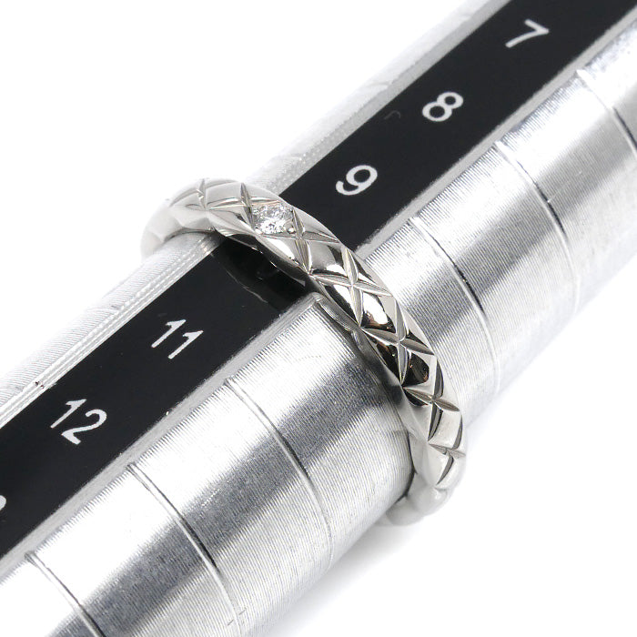 CHANEL シャネル Pt950プラチナ ココ クラッシュ スモール 1Pダイヤ リング・指輪 J11354 ダイヤモンド 9.5号 50 4.1g レディース【中古】【美品】