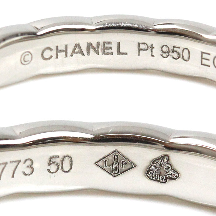 CHANEL シャネル Pt950プラチナ ココ クラッシュ スモール リング・指輪 J11117 9.5号 50 4.1g レディース【中古】【美品】