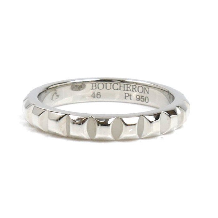 Boucheron ブシュロン Pt950プラチナ キャトル クルドパリ ミディアム リング・指輪 JAL00109 6号 46 4.0g レディース【中古】【美品】
