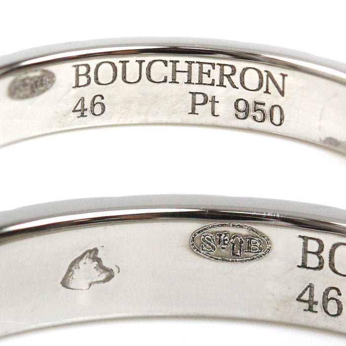 Boucheron ブシュロン Pt950プラチナ キャトル クルドパリ ミディアム リング・指輪 JAL00109 6号 46 4.0g レディース【中古】【美品】