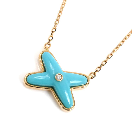 Chaumet ショーメ K18PG ピンクゴールド ジュ ドゥ リアン ネックレス 082932 ターコイズ ダイヤモンド 3.1g 38/40/42cm レディース【中古】【美品】