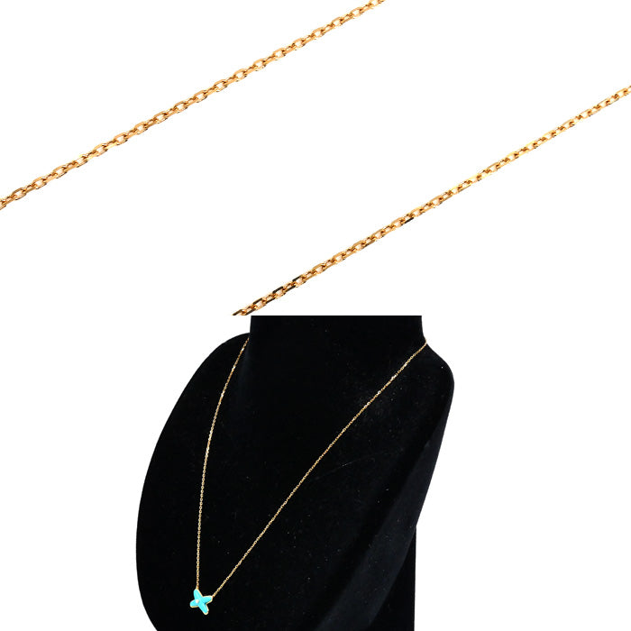 Chaumet ショーメ K18PG ピンクゴールド ジュ ドゥ リアン ネックレス 082932 ターコイズ ダイヤモンド 3.1g 38/40/42cm レディース【中古】【美品】