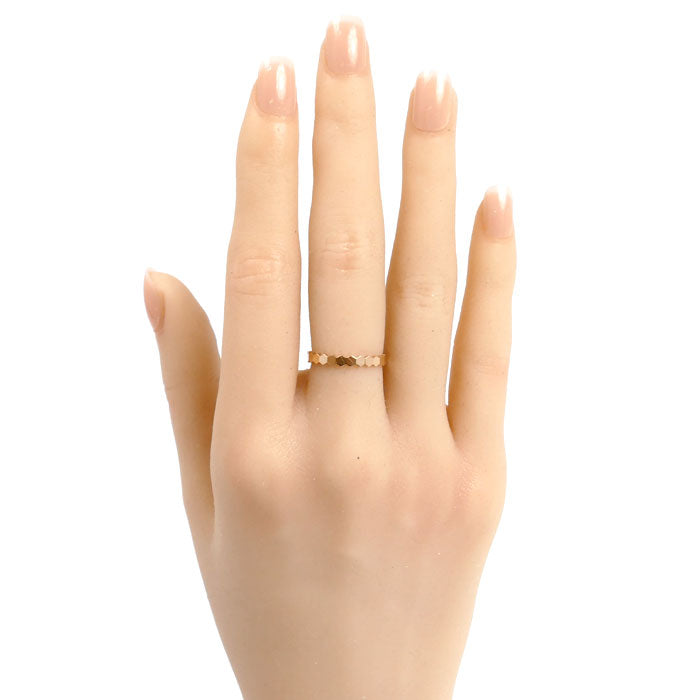 Chaumet ショーメ K18PG ピンクゴールド ビーマイラブ ハニカム リング・指輪 081931 9号 49 1.8g レディース【中古】【美品】