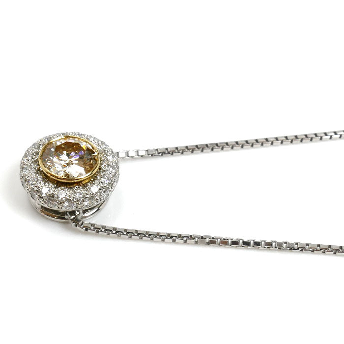 KASHIKEY Pt900プラチナ Pt850プラチナ K18 カシケイ モア ネックレス ダイヤモンド0.747ct/0.30ct 7.1g ～45cm フリーチェーン レディース【中古】