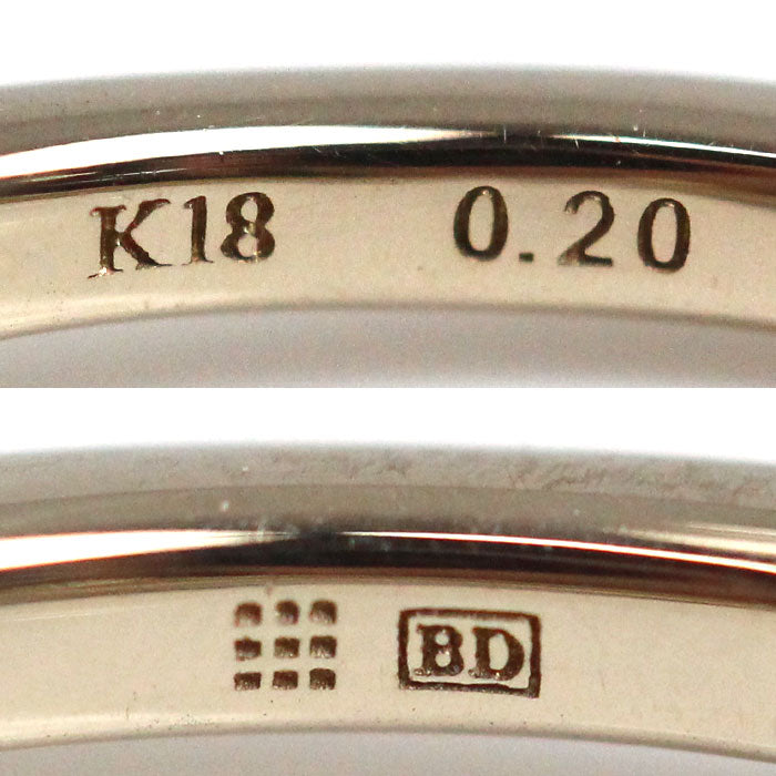 KASHIKEY K18BG ミル リング・指輪 BMI005 ダイヤモンド0.20ct 10号 2.4g レディース【中古】