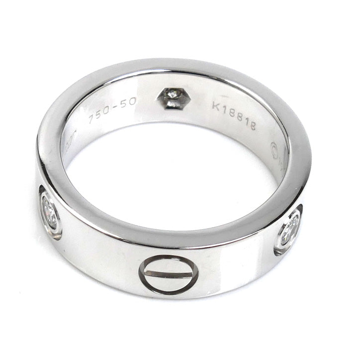 CARTIER カルティエ K18WG ホワイトゴールド ラブリング 3Pダイヤ リング・指輪 ダイヤモンド 10号 50 8.2g レディース【中古】【美品】