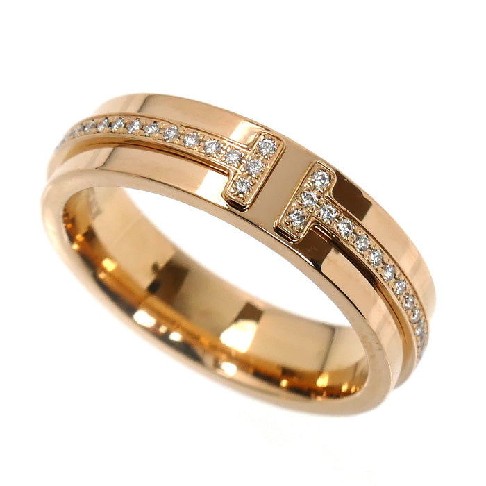 TIFFANY&Co. ティファニー K18PG ピンクゴールド Tナロー リング・指輪 ダイヤモンド 6.5号 5.3g レディース【中古】【美品】