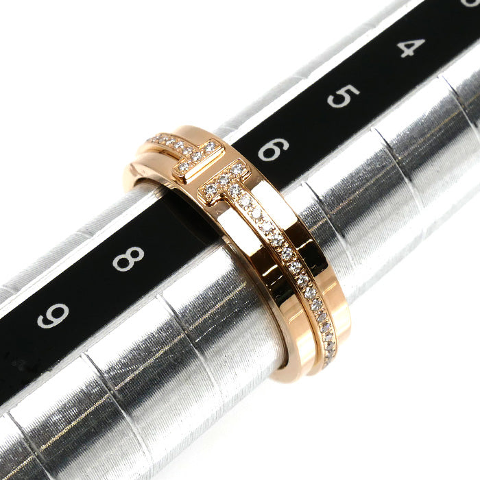 TIFFANY&Co. ティファニー K18PG ピンクゴールド Tナロー リング・指輪 ダイヤモンド 6.5号 5.3g レディース【中古】【美品】