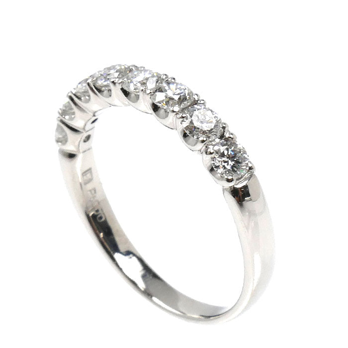 Ponte Vecchio ポンテヴェキオ Pt900プラチナ ハーフエタニティ リング・指輪 ダイヤモンド0.73ct 11号 3.4g 訳あり品 レディース【中古】