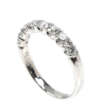 Ponte Vecchio ポンテヴェキオ Pt900プラチナ ハーフエタニティ リング・指輪 ダイヤモンド0.73ct 11号 3.4g 訳あり品 レディース【中古】