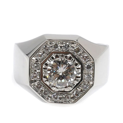 Pt900プラチナ リング・指輪 ダイヤモンド1.013ct/0.33ct 20号 28.4g メンズ【中古】【美品】