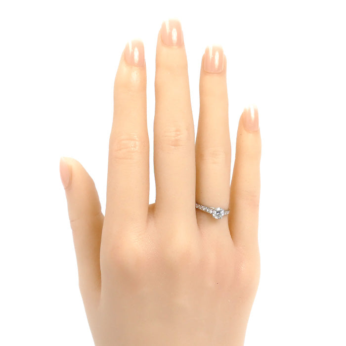 Van Cleef & Arpels ヴァンクリーフ＆アーペル Pt950プラチナ ロマンス ソリティア リング・指輪 VCARG41700 ダイヤモンド0.40ct 5号 45 1.9g レディース【中古】【美品】