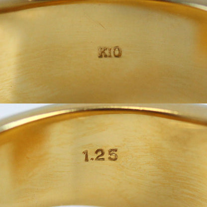K10YG イエローゴールド クローバー リング・指輪 ダイヤモンド1.25ct 20号 19.4g ユニセックス【中古】