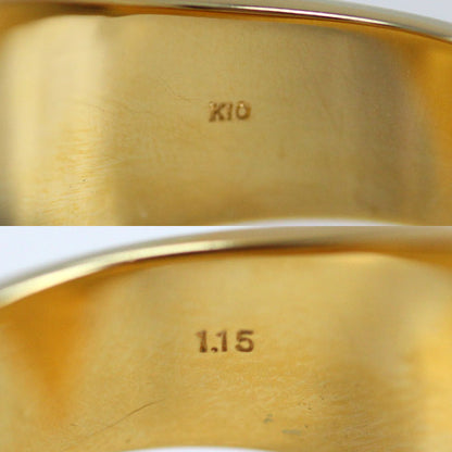 K10YG イエローゴールド ハート リング・指輪 ダイヤモンド1.15ct 20号 19.7g ユニセックス【中古】
