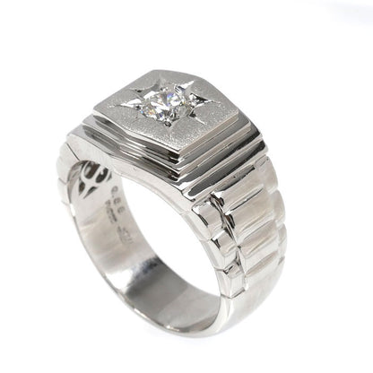 Pt900プラチナ リング・指輪 ダイヤモンド0.58ct 31.4g 28号 メンズ【中古】【美品】