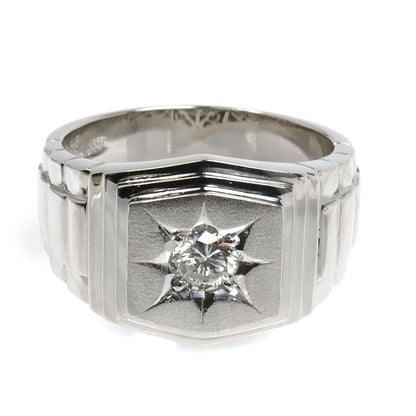 Pt900プラチナ リング・指輪 ダイヤモンド0.58ct 31.4g 28号 メンズ【中古】【美品】