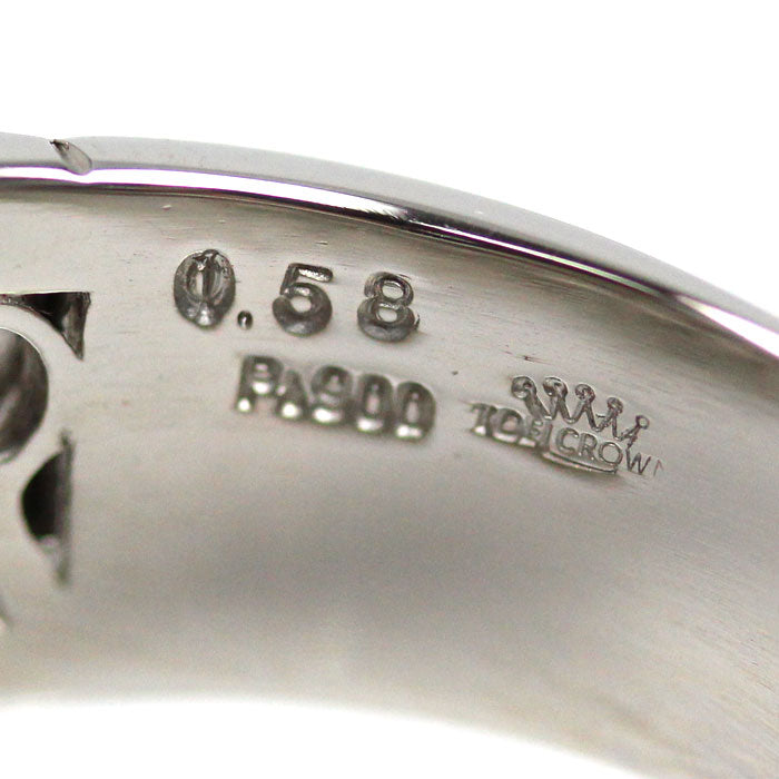 Pt900プラチナ リング・指輪 ダイヤモンド0.58ct 31.4g 28号 メンズ【中古】【美品】