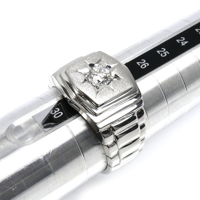 Pt900プラチナ リング・指輪 ダイヤモンド0.58ct 31.4g 28号 メンズ【中古】【美品】