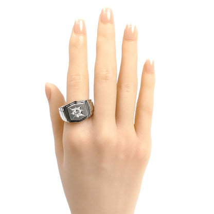 Pt900プラチナ リング・指輪 ダイヤモンド0.58ct 31.4g 28号 メンズ【中古】【美品】