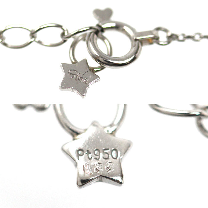 STAR JEWELRY スタージュエリー Pt950プラチナ ネックレス ダイヤモンド0.33ct 2.4g 40～43cm レディース【中古】