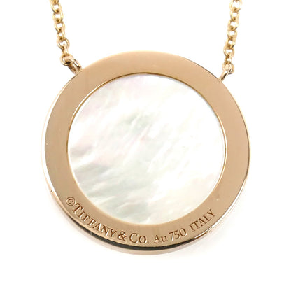 TIFFANY&Co. ティファニー K18PG ピンクゴールド T サークル ネックレス 64026801 ダイヤモンド シェル 4.4g 40.5/45.5cm レディース【中古】【美品】