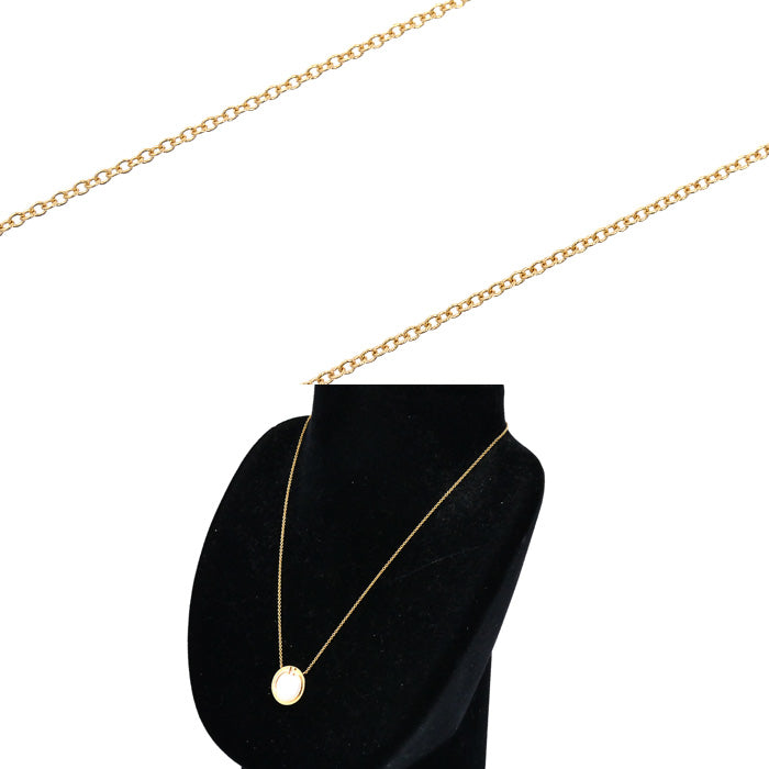 TIFFANY&Co. ティファニー K18PG ピンクゴールド T サークル ネックレス 64026801 ダイヤモンド シェル 4.4g 40.5/45.5cm レディース【中古】【美品】