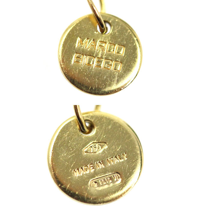 MARCO BICEGO K18YG イエローゴールド ルナリア ネックレス アクアマリン 9.7g 43/45cm レディース【中古】【美品】