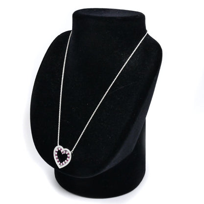 Damiani ダミアーニ K18WG ホワイトゴールド ベルエポック ハート ネックレス ダイヤモンド ルビー 14.5g 52cm レディース【中古】【美品】