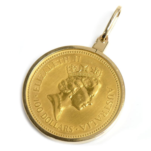 K18YG イエローゴールド K24YG イエローゴールド ナゲット･カンガルー金貨 ペンダントトップ 34.7g 1993 ユニセックス【中古】