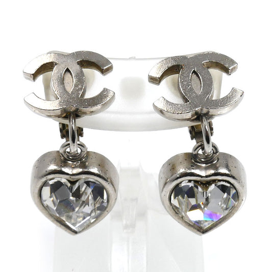 CHANEL シャネル メタル ココマーク ハート ラインストーン イヤリング 13.0g レディース【中古】