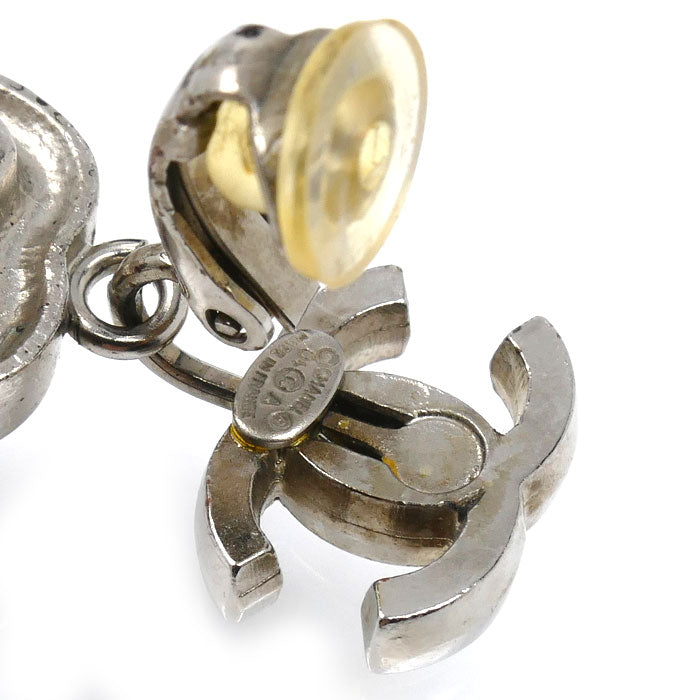 CHANEL シャネル メタル ココマーク ハート ラインストーン イヤリング 13.0g レディース【中古】