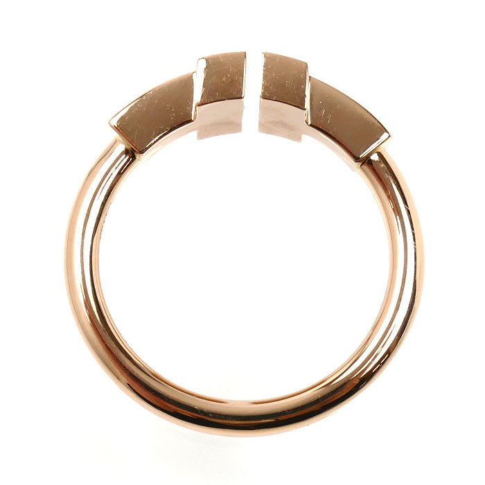 TIFFANY&Co. ティファニー K18PG ピンクゴールド Tワイヤー リング・指輪 ダイヤモンド シェル 9.5号 4.1g レディース【中古】【美品】