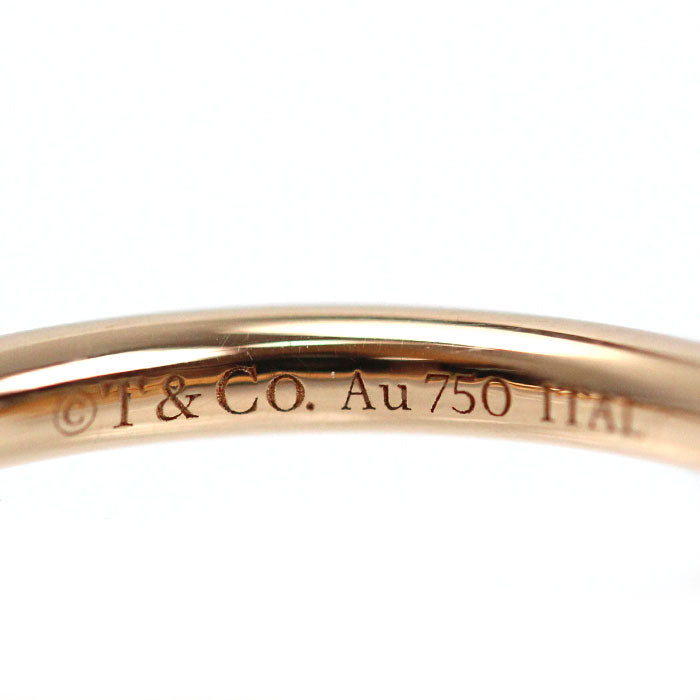 TIFFANY&Co. ティファニー K18PG ピンクゴールド Tワイヤー リング・指輪 ダイヤモンド シェル 9.5号 4.1g レディース【中古】【美品】