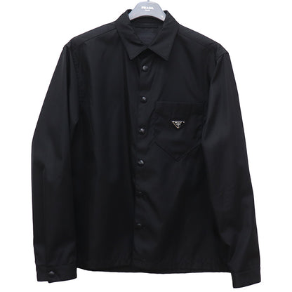 PRADA プラダ Re-Nylon シャツ 長袖シャツ ブラック SC514 S202 1WQ8 IC L メンズ【中古】【美品】