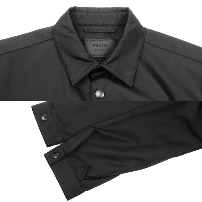 PRADA プラダ Re-Nylon シャツ 長袖シャツ ブラック SC514 S202 1WQ8 IC L メンズ【中古】【美品】