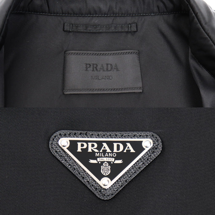 PRADA プラダ Re-Nylon シャツ 長袖シャツ ブラック SC514 S202 1WQ8 IC L メンズ【中古】【美品】